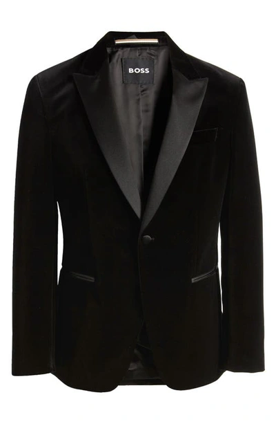 Shop Hugo Boss Hutson Silk Blend Velvet Dinner Jacket In Black