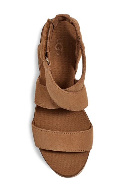 Shop Ugg Ileana Espadrille Wedge Sandal In Chestnut