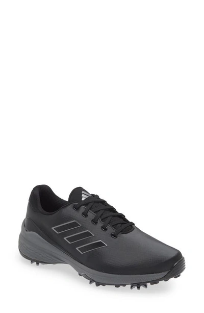 Shop Adidas Golf Zg23 Golf Shoe In Black/ Dark Silver Metallic