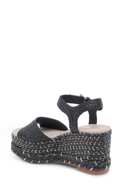 Shop Dolce Vita Tiago Raffia Platform Sandal In Black Raffia