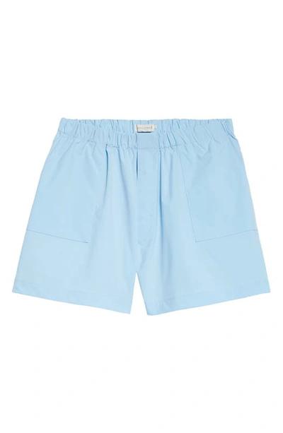 Shop Mackintosh Relaxed Fit Water Repellent Plain Captain Shorts In Blue