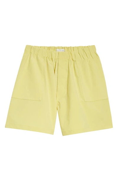 Shop Mackintosh Relaxed Fit Water Repellent Plain Captain Shorts In Yellow