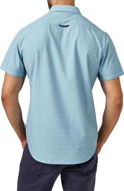 Shop 7 Diamonds Casablanca Short Sleeve Performance Button-up Shirt In Seafoam