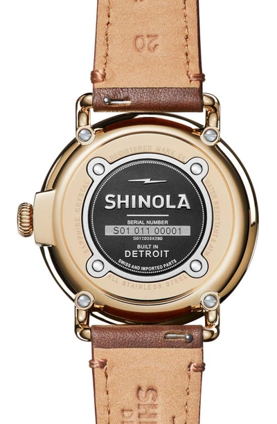 Shop Shinola The Runwell Sub Second Leather Strap Watch, 41mm In White