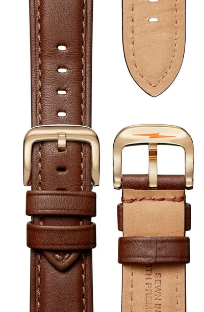 Shinola Men's Runwell 41mm Subsecond Leather Strap Watch In White