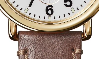 Shinola Men's Runwell 41mm Subsecond Leather Strap Watch In White