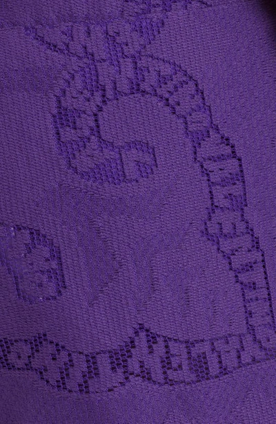 Shop Valentino Mini Bandana Guipure Lace Cotton Blend Shorts In Yu4-astral Purple