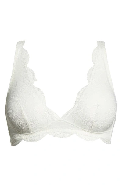 Simone Perele Eden Floral-lace Triangle Wire-free Soft Bra In Ivory