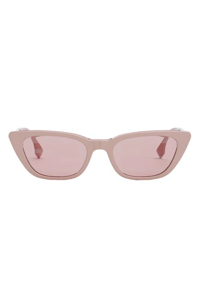 Fendi Baguette Mirrored Folding Nylon Cat-eye Sunglasses In Shiny Pink/ Solid Pink