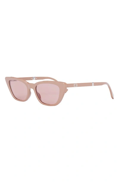 Fendi Baguette Mirrored Folding Nylon Cat-eye Sunglasses In Shiny Pink/ Solid Pink