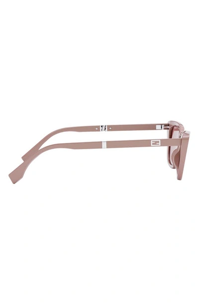 Shop Fendi The  Baguette Anniversary 53mm Cat Eye Sunglasses In Shiny Pink/ Solid Pink