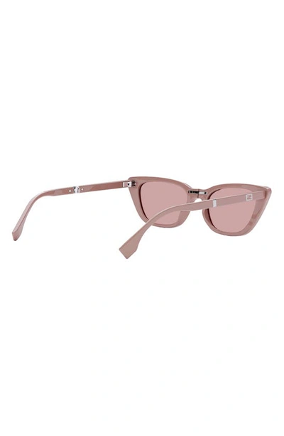 Shop Fendi The  Baguette Anniversary 53mm Cat Eye Sunglasses In Shiny Pink/ Solid Pink