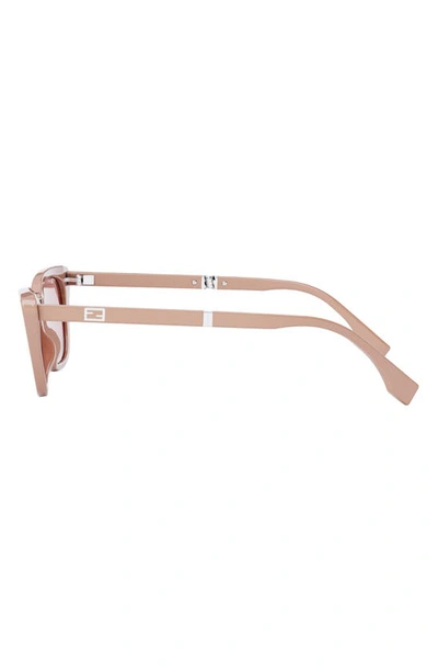 Fendi Baguette Mirrored Folding Nylon Cat-eye Sunglasses In Shiny Pink/ Solid Pink