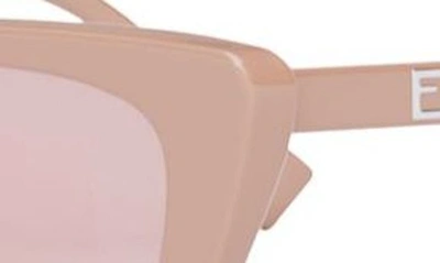 Shop Fendi The  Baguette Anniversary 53mm Cat Eye Sunglasses In Shiny Pink/ Solid Pink