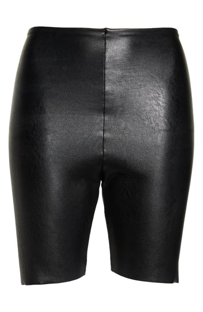 Shop Commando Faux Leather Bike Shorts In Black