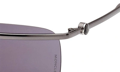 Shop Moncler Niveler 67mm Oversize Rectangular Sunglasses In Gunmetal Black / Smoke