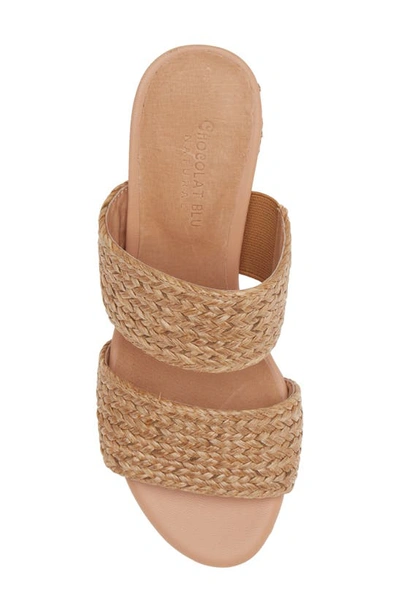 Chocolat Blu Calissa Raffia Slide Sandal In Natural Raffia