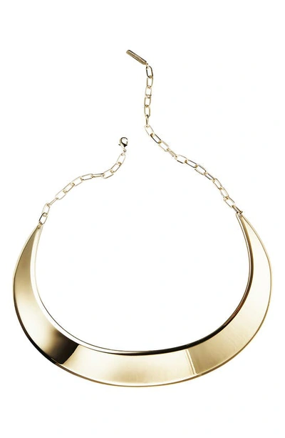 Shop Lafayette 148 Lune Brass Collar Necklace In Pale Gold