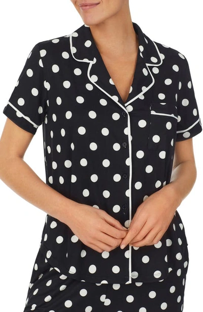 Shop Kate Spade Print Short Pajamas In Black/ Dot