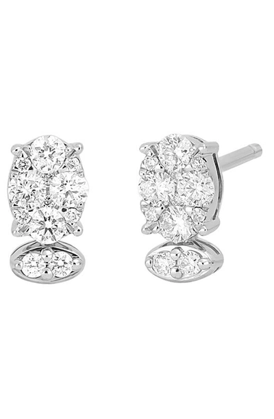 Shop Bony Levy Audrey Diamond Oval Stud Earrings In 18k White Gold