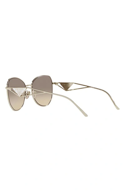 Shop Prada 57mm Gradient Round Sunglasses In Pale Gold