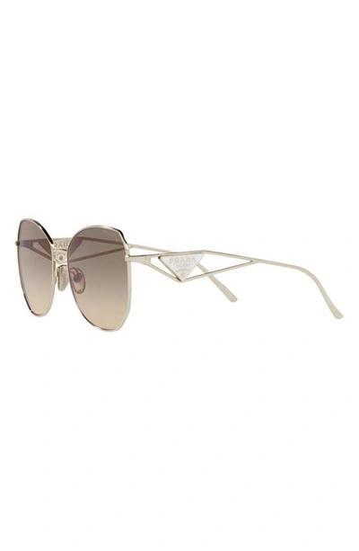 Shop Prada 57mm Gradient Round Sunglasses In Pale Gold