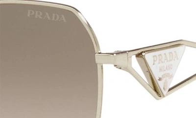 Shop Prada 57mm Gradient Round Sunglasses In Pale Gold