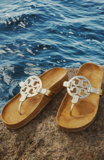 Shop Tory Burch Miller Cloud Sandal In Spark Gold / Natural