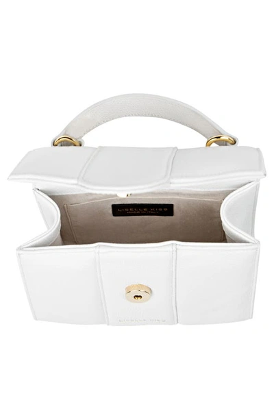 Shop Liselle Kiss Meli Leather Top Handle Bag In White Pebble