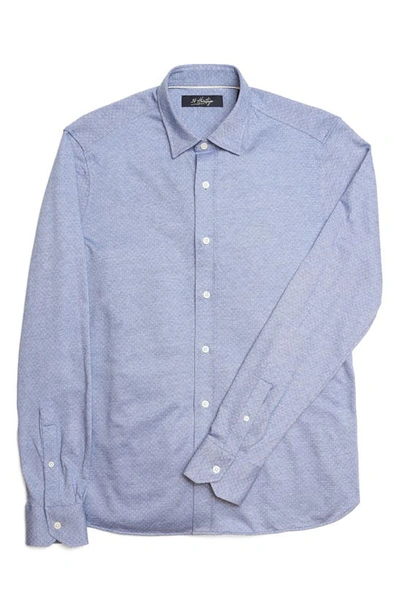 Shop 34 Heritage Star Dot Print Cotton Button-up Shirt In Indigo