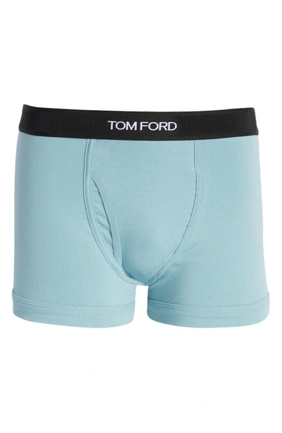 Shop Tom Ford Cotton Stretch Jersey Boxer Briefs In Celeste