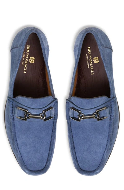 Shop Bruno Magli Trieste Bit Loafer In Light Blue Suede