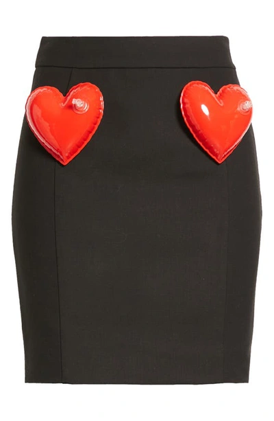 Shop Moschino Inflatable Heart Skirt In Black