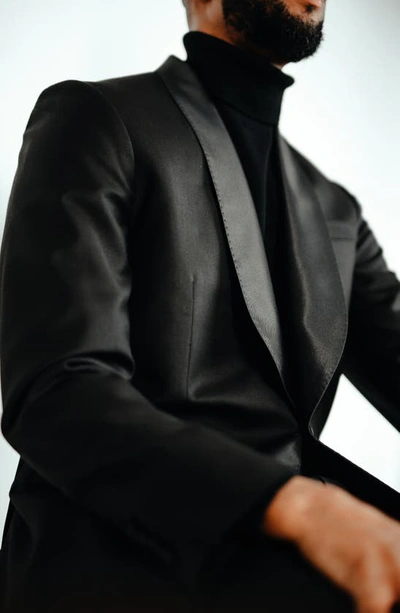 9tofive Solid Wool Blend Dinner Jacket In Black