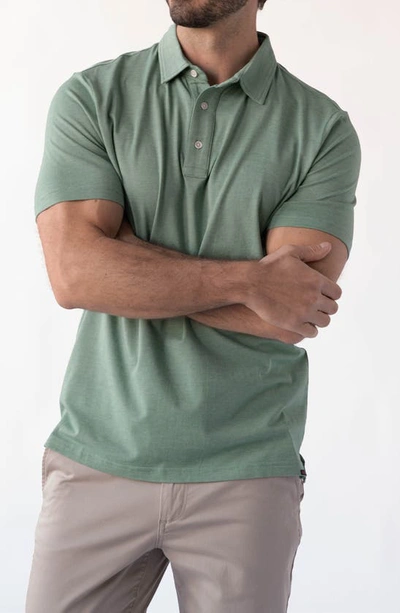 Devil-dog Dungarees Jersey Polo In Melange Farmer Sage