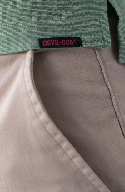 Devil-dog Dungarees Jersey Polo In Melange Farmer Sage
