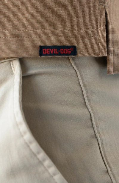 Shop Devil-dog Dungarees Jersey Polo In Melange Nature Tan