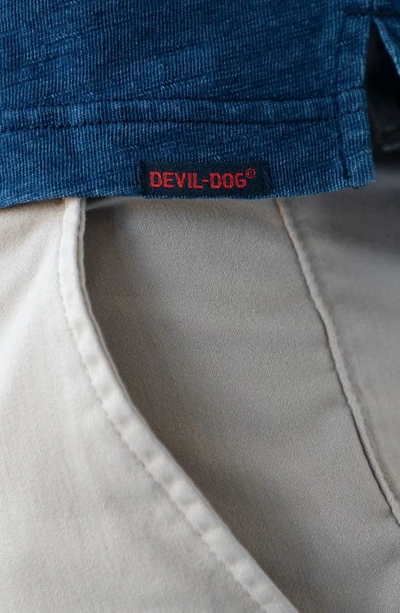 Shop Devil-dog Dungarees Jersey Polo In Dark Indigo