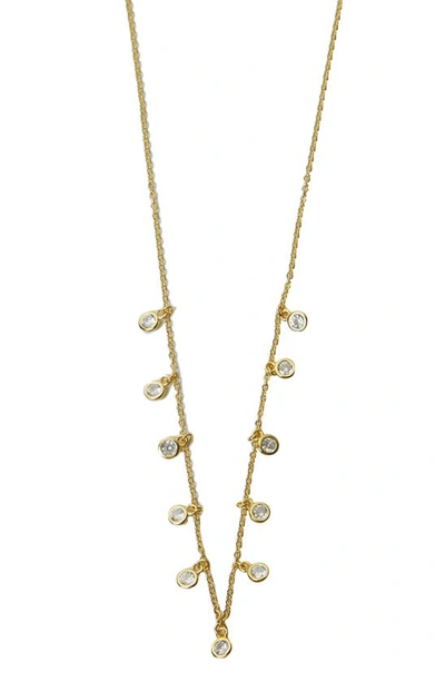 Shop Argento Vivo Sterling Silver Cubic Zirconia Shaky Chain Necklace In Gold