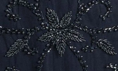Pisarro Nights Beaded Double V-neck Dress In Navy