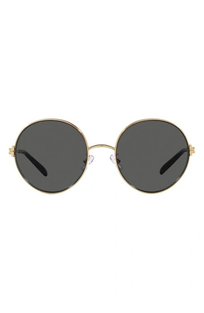 Shop Tory Burch 54mm Round Sunglasses In Gold