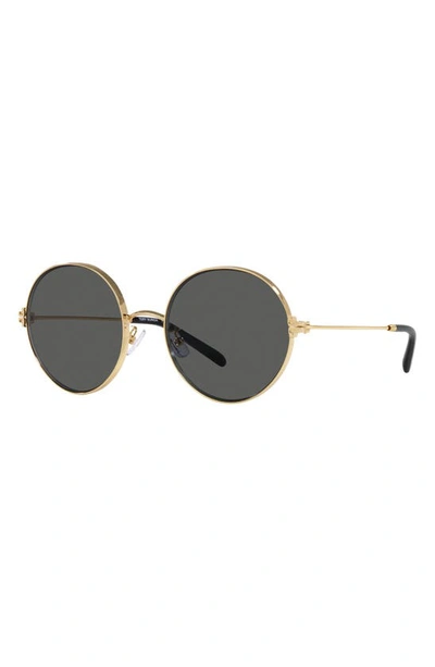 Shop Tory Burch 54mm Round Sunglasses In Gold