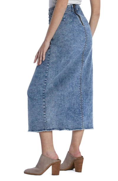 Shop Wash Lab Denim Side Hustle Denim Skirt In Heidi Blue