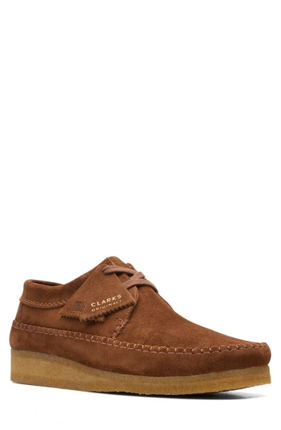 Shop Clarks Weaver Moc Toe Derby In Cola Suede