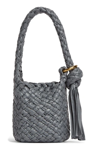 Bottega Veneta Mini Piero Intrecciato Leather Bucket Bag In Thunder