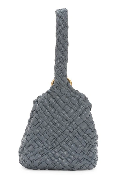 Shop Bottega Veneta Mini Piero Intrecciato Leather Bucket Bag In Thunder