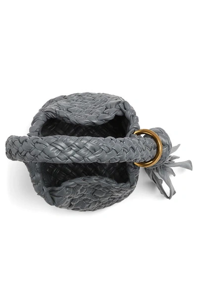 Bottega Veneta Mini Piero Intrecciato Leather Bucket Bag In Thunder