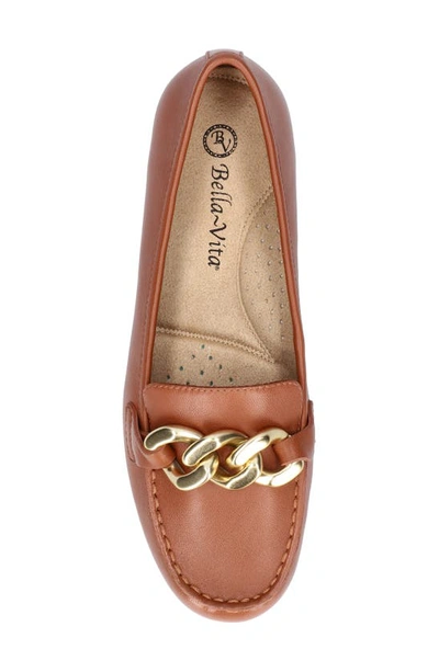 Shop Bella Vita Cullen Driving Loafer In Dark Tan Leather