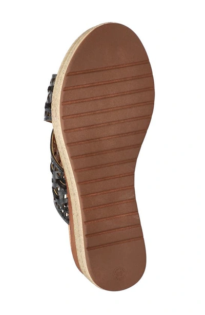 Bella Vita Exa-italy Espadrille Platform Slide Sandal In Black Leather