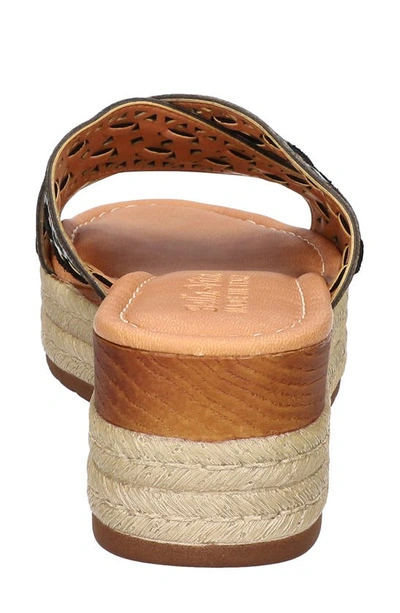 Bella Vita Exa-italy Espadrille Platform Slide Sandal In Black Leather